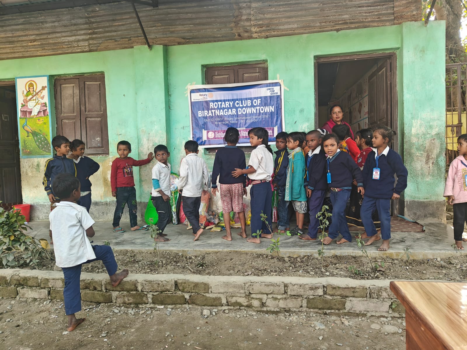 Sports material handover at 2 schools